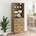 vidaXL Highboard Remeselný dub 69,5 x 34 x 180 cm Kompozitné drevo