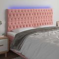 vidaXL Čelo postele s LED ružové 180x7x118/128 cm zamat