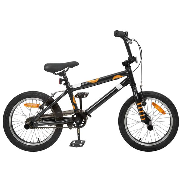 vidaXL BMX Bicykel 16 Palcov pre deti vo veku 5-8 rokov Čierna
