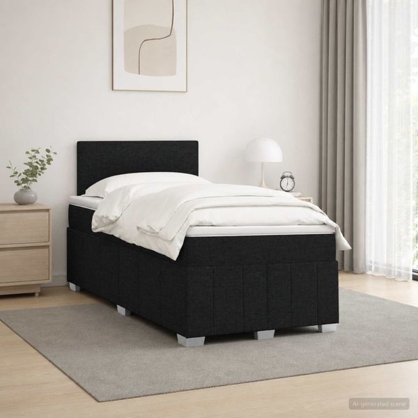 vidaXL Posteľ boxspring s matracom Čierna 120 x 200 cm Látka