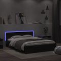 vidaXL Posteľný rám s čelom a LED čierny 160x200 cm
