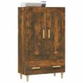vidaXL Vysoká skrinka dymový dub 70x31x115 cm spracované drevo