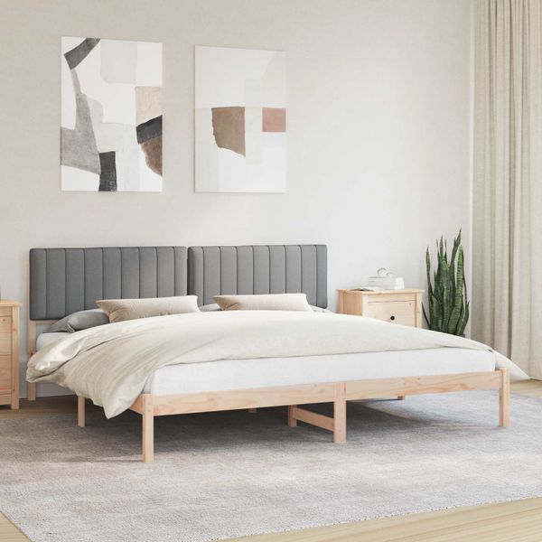 vidaXL Rám postele s čalúneným čelom Svetlosivá 200 x 200 cm