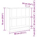 vidaXL Knižnica staré drevo 80x24x76 cm kompozitné drevo