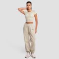 Dámske tričko Cropped Aura Grey - GymBeam, veľkosť M
