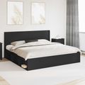 vidaXL Posteľový rám s úložným priestorom a čelom Čierna 180 x 200 cm