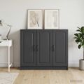 vidaXL Servírovacia skriňa Čierna 89 x 34,5 x 77 cm Kompozitné drevo
