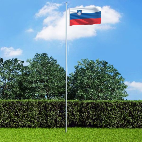 vidaXL Slovinská vlajka a stĺp 4 m hliníkový