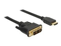 Kábel adaptéra - DVI-D s pinmi (male) do HDMI s pinmi (male) - 1,5 m - trojnásobne tienený - čierna