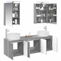vidaXL Set kabinetov do kúpeľne 5 pcs Sivý Sonoma Kompozitné drevo
