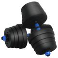 vidaXL 2-v-1 set činiek a činky 30 kg Čierna a modrá