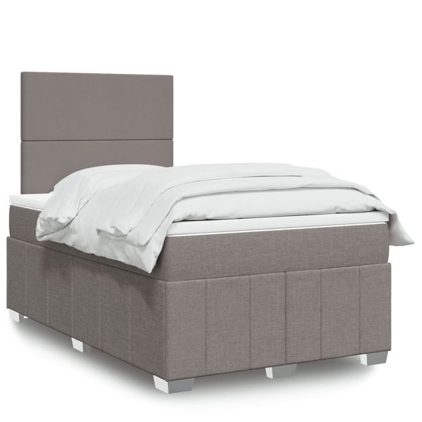 vidaXL Boxspring posteľ s matracom sivohnedá 120x190 cm látka