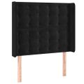 vidaXL Čelo postele s LED čierne 103x16x118/128 cm zamat
