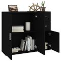vidaXL Komoda čierna 91x29,5x75 cm spracované drevo