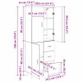 vidaXL Highboard 2 ks Remeselný dub 69,5 x 34 x 180 cm