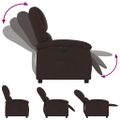 vidaXL Elektrické sklápacie kreslo tmavohnedé látkové
