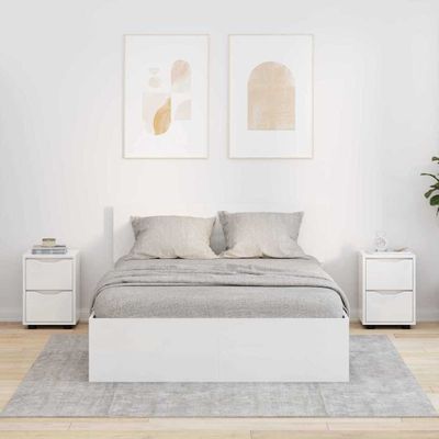 vidaXL Nočné stolíky 2 pcs Vysoký lesk bielej 30,5 x 30 x 43 cm
