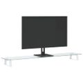 vidaXL Stojan na monitor biely 100x20x8 cm tvrdené sklo a kov