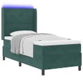 vidaXL Posteľ s pružinovým rámom Tmavozelená 90 x 190 cm Zamat
