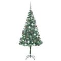 vidaXL Umelý vianočný stromček s 300 LED-i Zelená 180 cm PVC a oceľ
