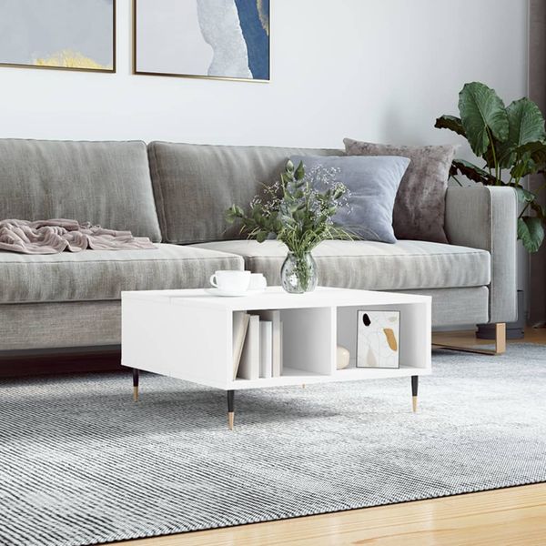 vidaXL Konferenčný stolík biely 60x60x30 cm kompozitné drevo