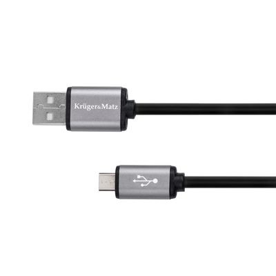 Kábel KRUGER & MATZ KM1236 Basic USB/micro USB 1,8m Black