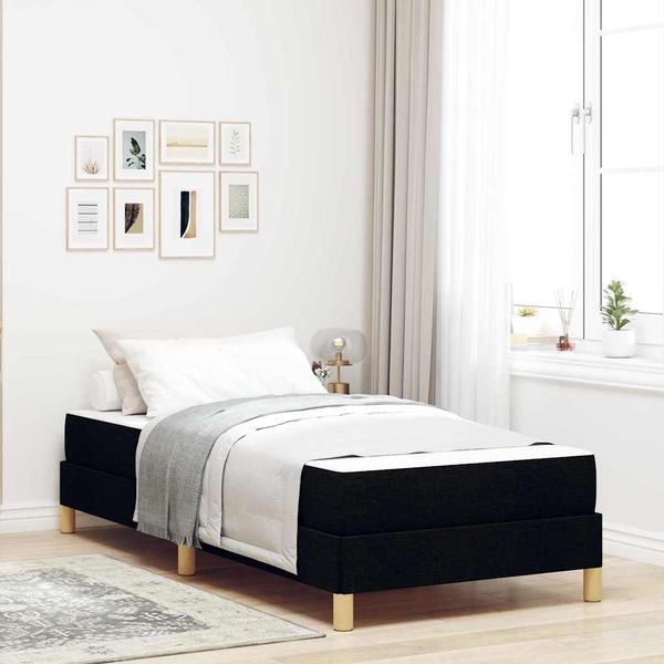 vidaXL Posteľ s pružinovým rámom s matracmi Čierna 100 x 200 cm látka