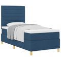 vidaXL Posteľ s pružinovým rámom s matracmi Modrá 100 x 200 cm látka