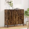 vidaXL Servírovacia skriňa Dymová dub 89,5 x 33 x 82 cm