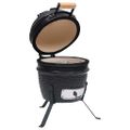 vidaXL 2 v 1 Kamado gril s udiarňou keramika 56 cm čierny