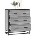 vidaXL Komoda sivá sonoma 68x35x76 cm kompozitné drevo a kov