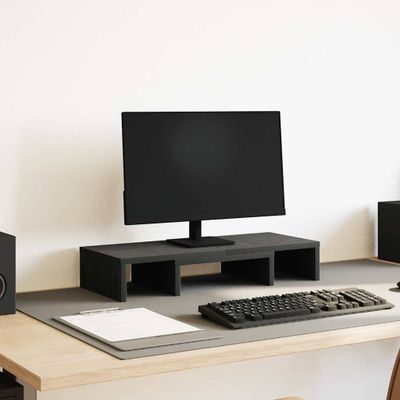 vidaXL Nastaviteľný stojan na monitor, čierny dub, 60x24x10,5 cm, umelé drevo