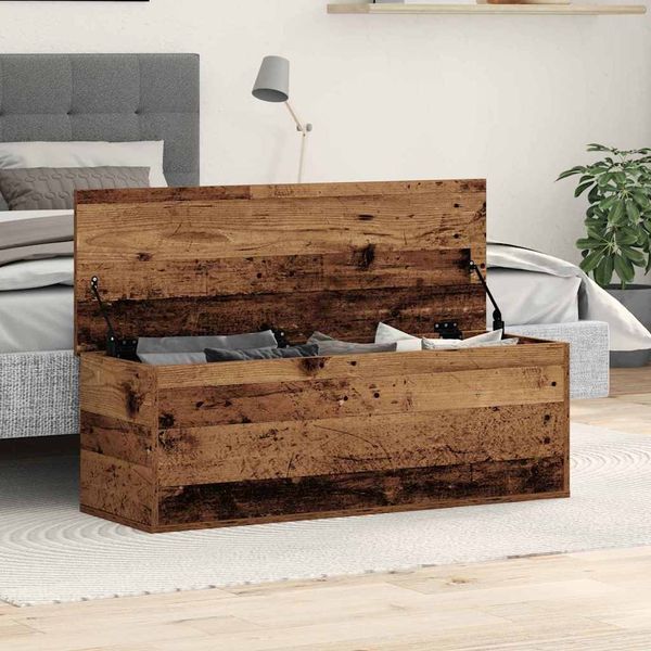 vidaXL Úložná krabica Staré drevo 102 x 35 x 35 cm Kompozitné drevo