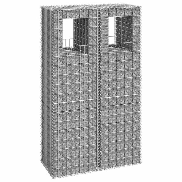 vidaXL Gabiónové koše/stĺpy 2 ks 50x50x180 cm železo