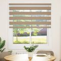 vidaXL Zebrová roleta pieskovo hnedá 130x100 cm šírka látky 125,9 cm polyester
