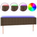 vidaXL Čelo postele s LED tmavohendé 163x16x78/88 cm látka