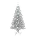 vidaXL Vianočný stromček Strieborná 150 cm PET