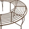 vidaXL Stromová lavička 8-Počet miest Ø 160 x 44 cm Oceľ Antik hnedá