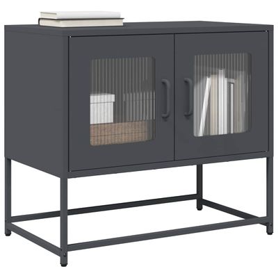 vidaXL TV skrinka antracit 68x39x60,5 cm Oceľ valcovaná za studena