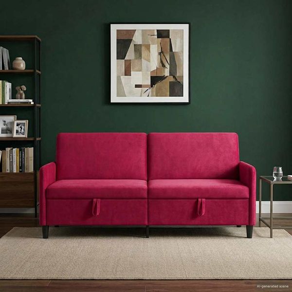 vidaXL Sofa s úložným priestorom Víno červené 192 x 78 x 87 cm