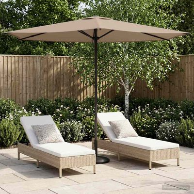 vidaXL Záhradný slnečník 270 x 270 cm Polyester Obdĺžnikový Sivohnedá