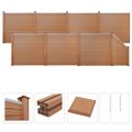 vidaXL Oplotenie 7 štvorcových 1 šikmý panel drevoplast 1321x187 cm hnedé