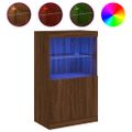 vidaXL Komoda s LED svetlami hnedý dub 60,5x37x100 cm