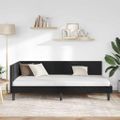 vidaXL Rohový rám postele s čelnou doskou Čierna 100 cm x 200 cm Zamat
