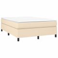 vidaXL Posteľný rám s boxspringom krémová 140x200 cm látka