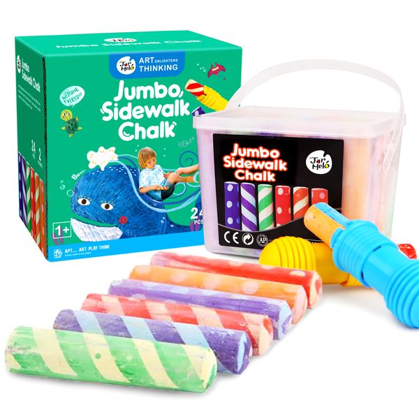 Kriedy chodníkové Jumbo s 2 držiakmi 24 ks