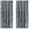 vidaXL Sametové závesy 2 ks Strieborná šedá 175 x 140 cm Zamat