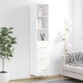 vidaXL Vysoká skrinka biela 34,5x34x180 cm spracované drevo