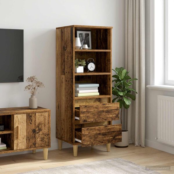 vidaXL Highboard Staré drevo 40 x 36 x 110 cm Kompozitné drevo