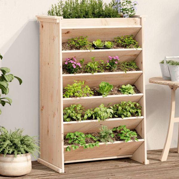 vidaXL Kvetináč na bylinky 6-poschodový 69x40x101,5cm masívna borovica